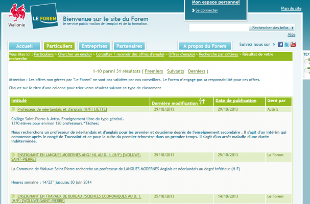 Offres d'emploi du Forem Offres d'emploi du Forem
